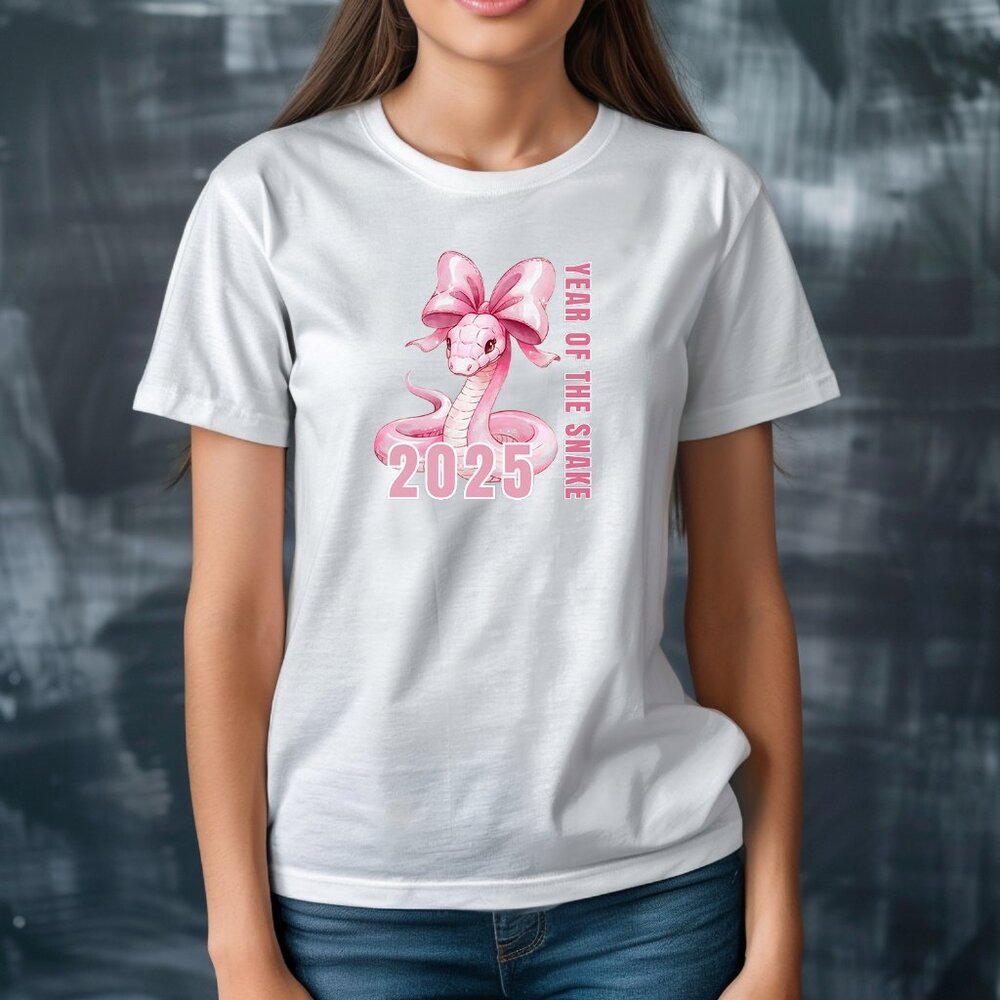 Year of the Snake with Bow in Pink 2025